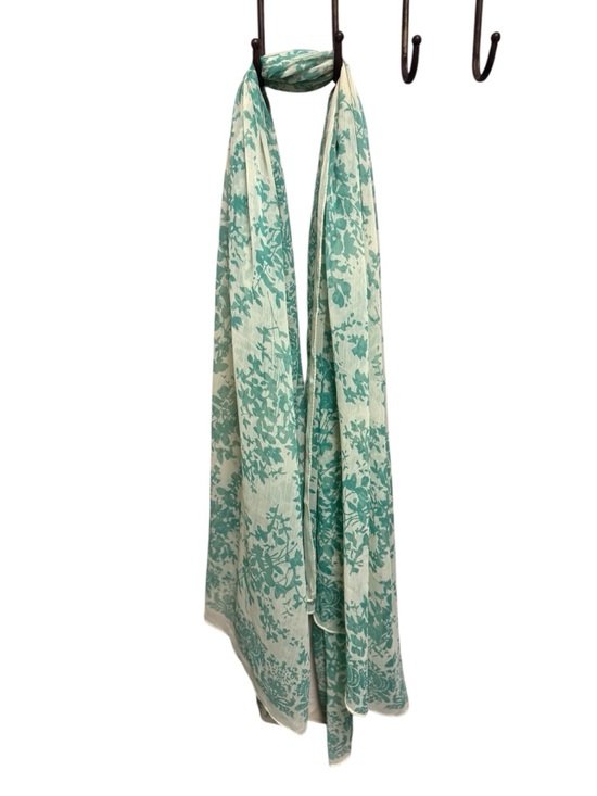 Cost Plus World Market Accessories - World Market Baby Blue & Ivory Boho Romance Floral Chiffon Scarf NWT Deadstock